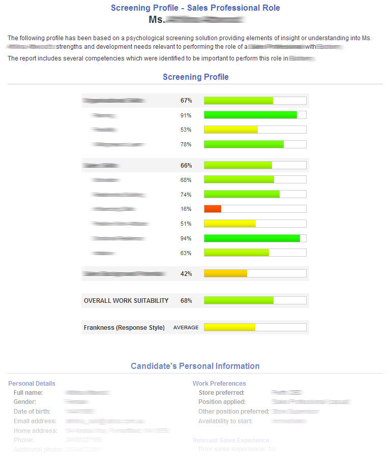 psychometric sample test online